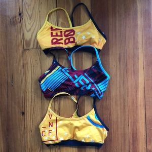 Set of 3 Reebok Racerback Sports Bras with cups